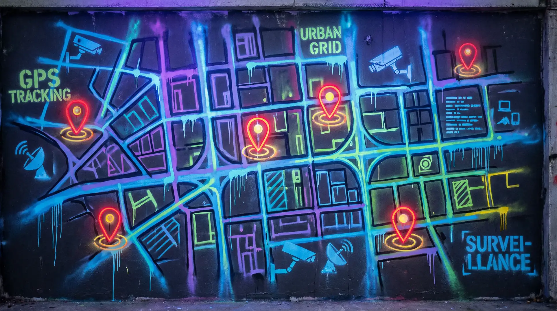 色吧网 狗仔追踪地图 - 城市涂鸦风格